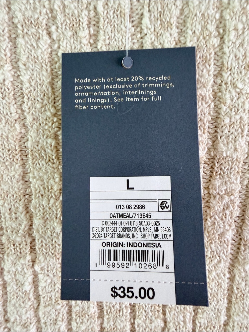 Universal Thread Cream Ribbed Short-Sleeve Mini Dress - Picture 2 of 7
